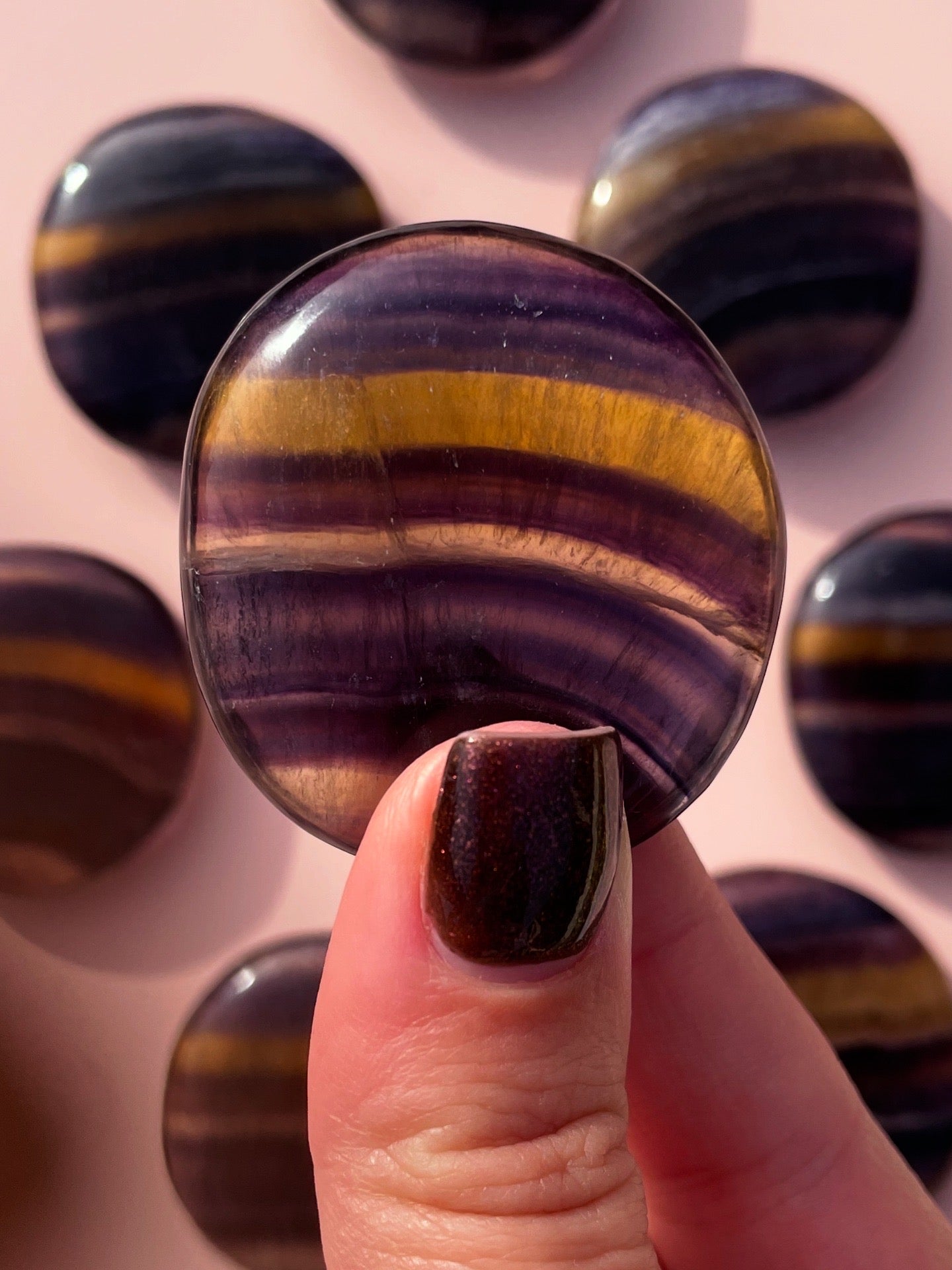 Multi Flourite Flat Stones