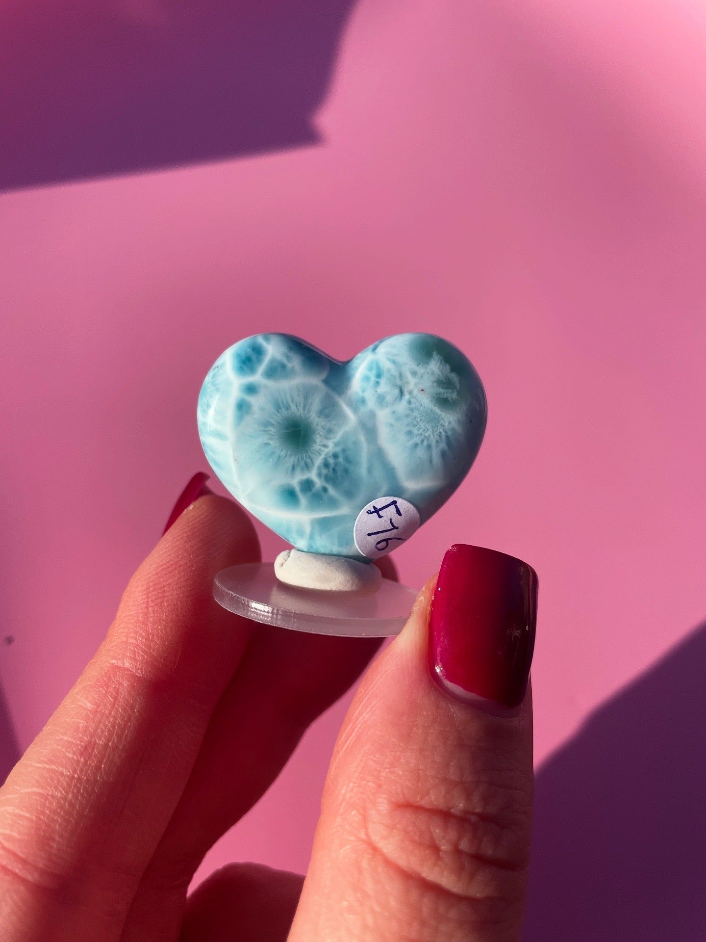 AAA Grade Larimar Heart