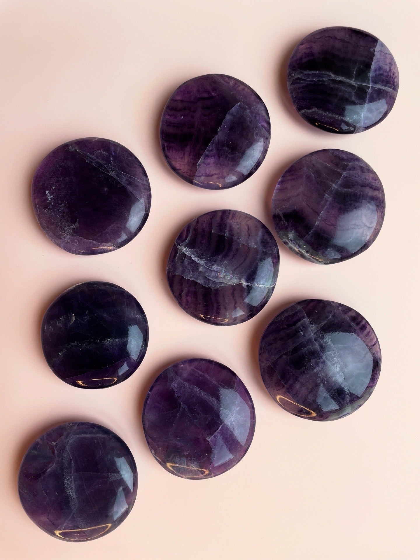Purple Fluorite Flat Stones
