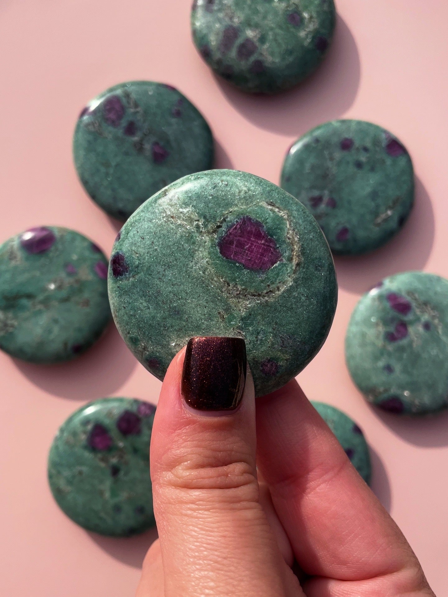 Ruby in Fuchsite Flat Stones