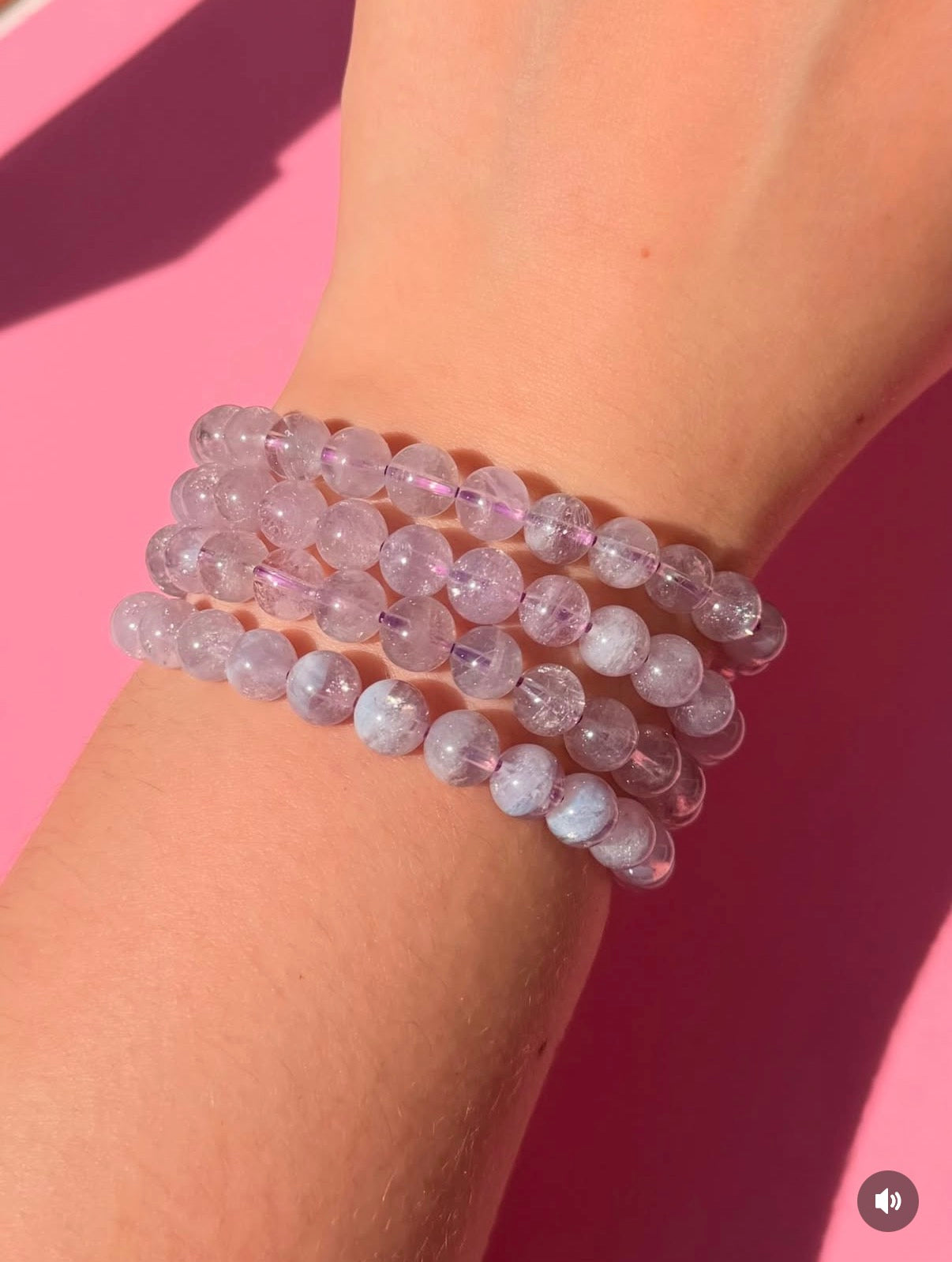 8mm Lavander Moon Quartz Crystal Bracelet