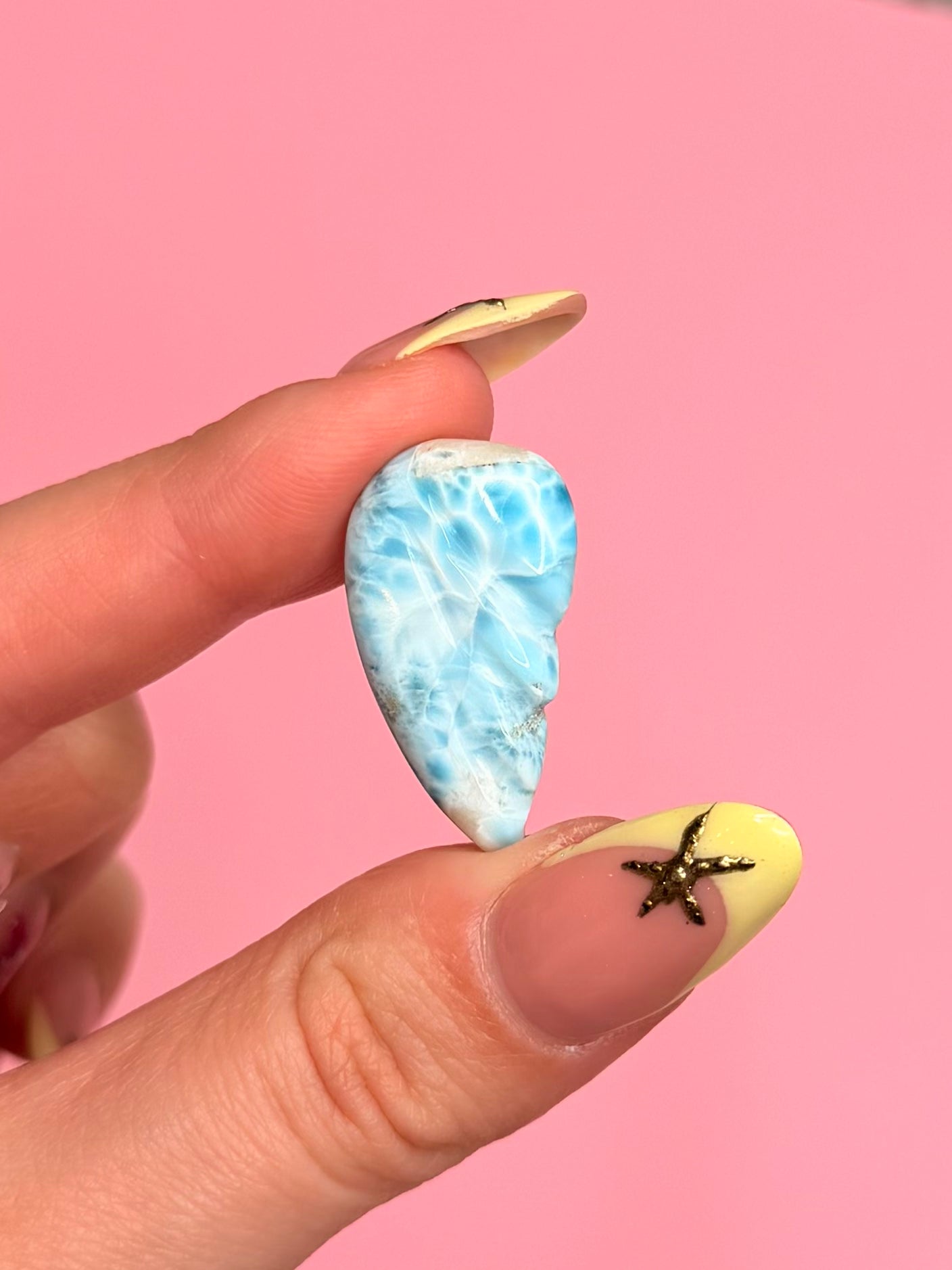 AA Grade Larimar Angel Wing Carving