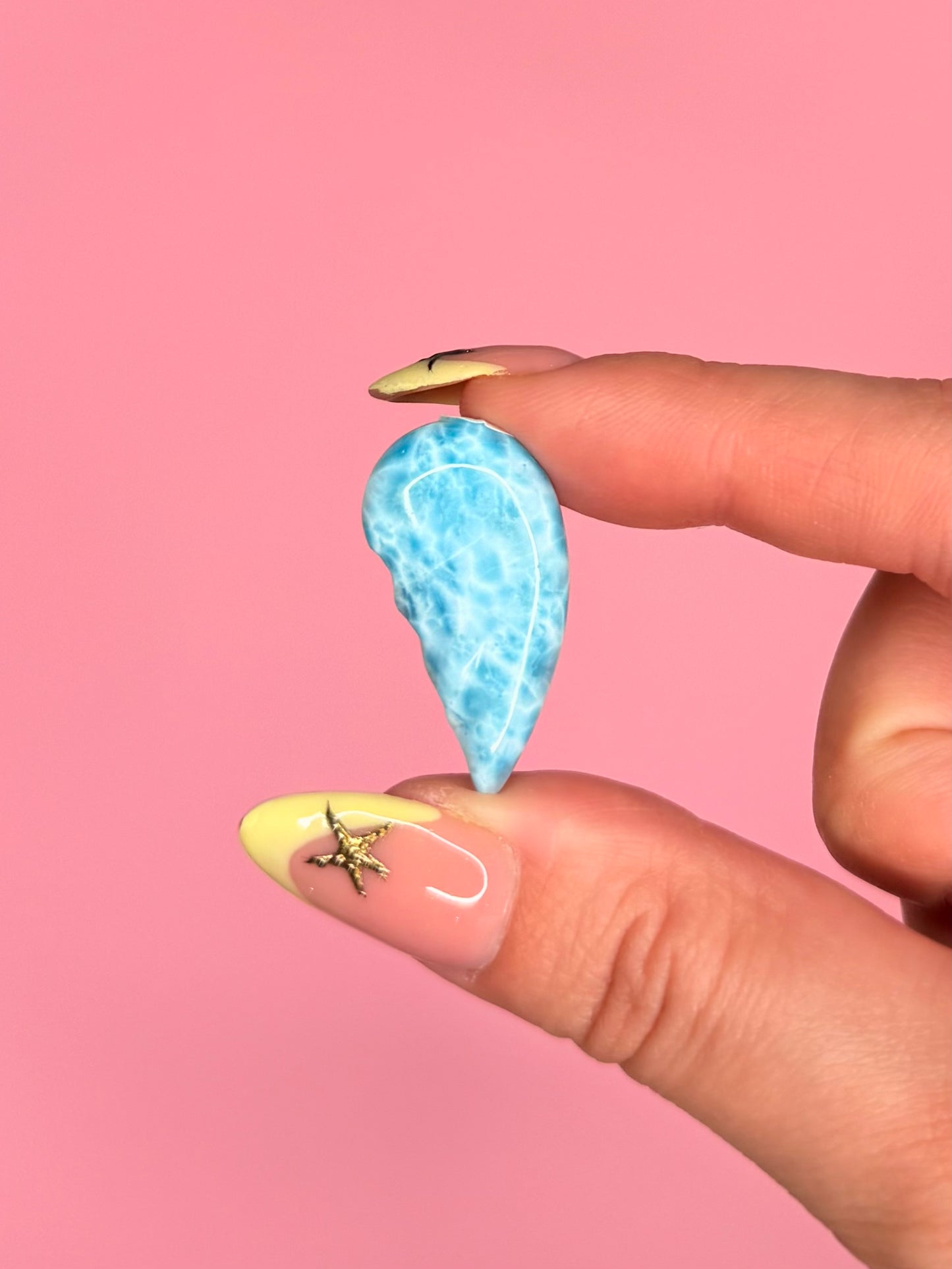 AA Grade Larimar Angel Wing Carving