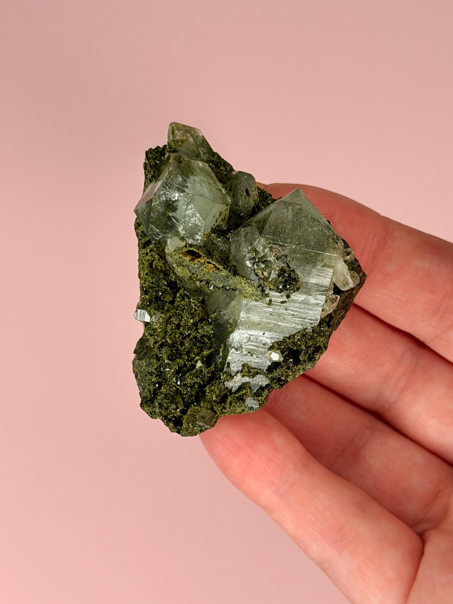 HQ Epidote In Quartz Specimen