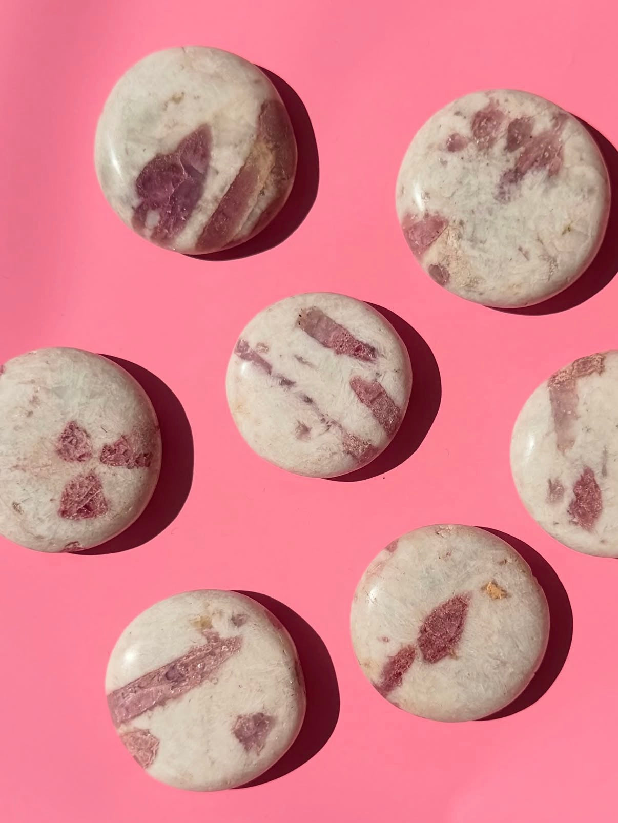 Pink Tourmaline In Quartz Flat Stones