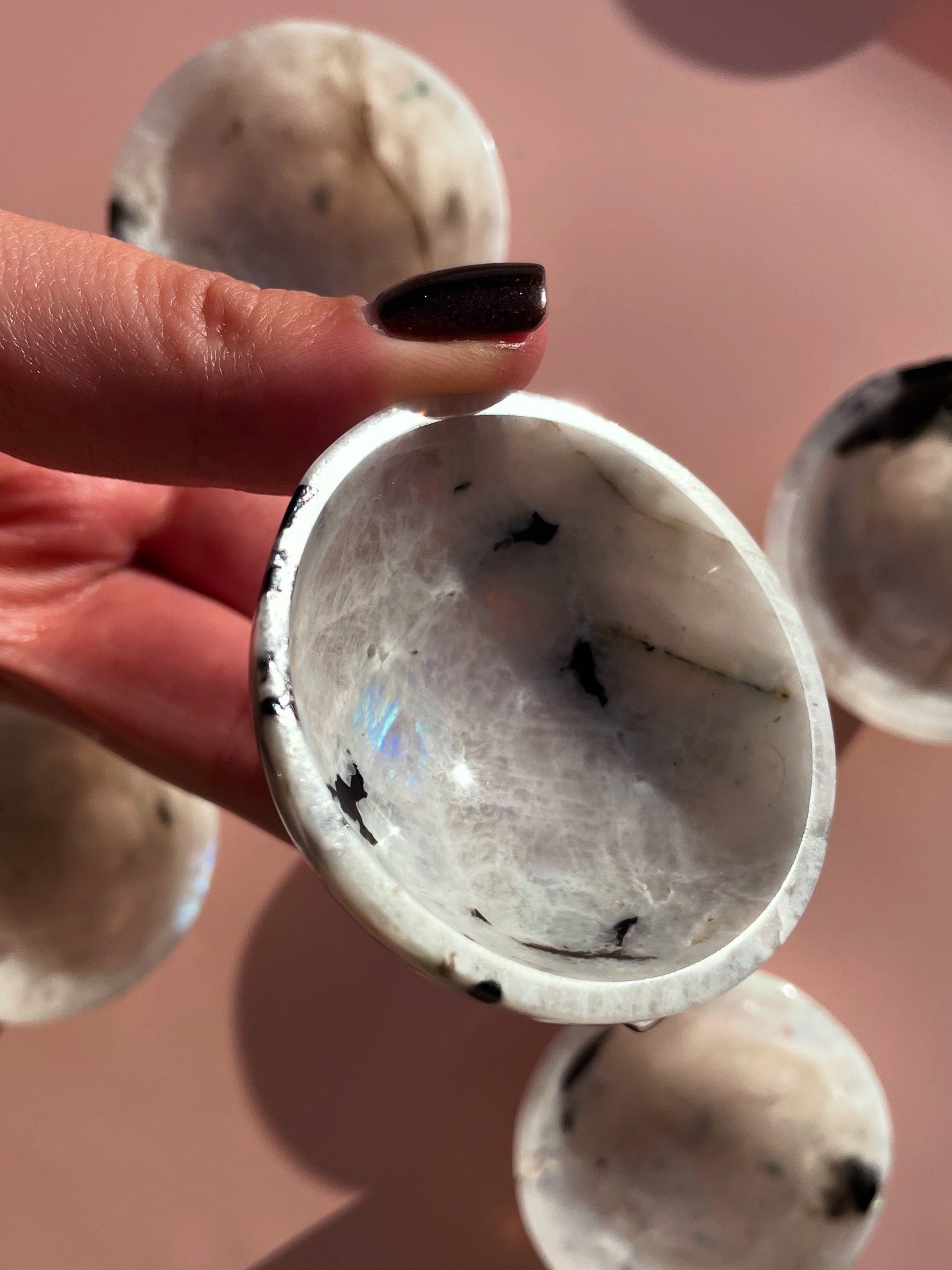 2 Inch Round Rainbow Moonstone Bowl