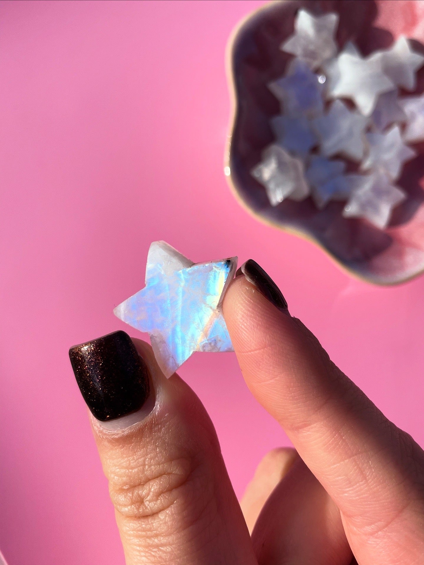High Quality Moonstone Stars Mini Carvings