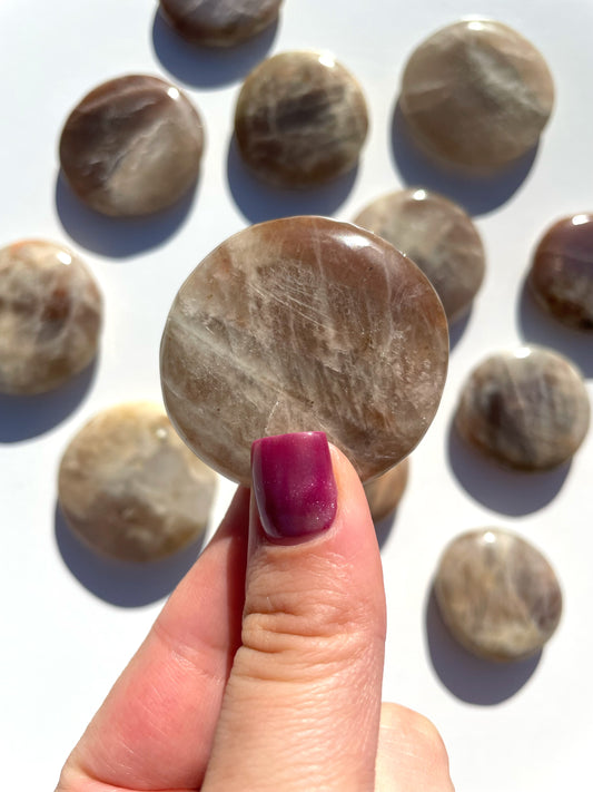 Sunstone / moonstone Flat Stone