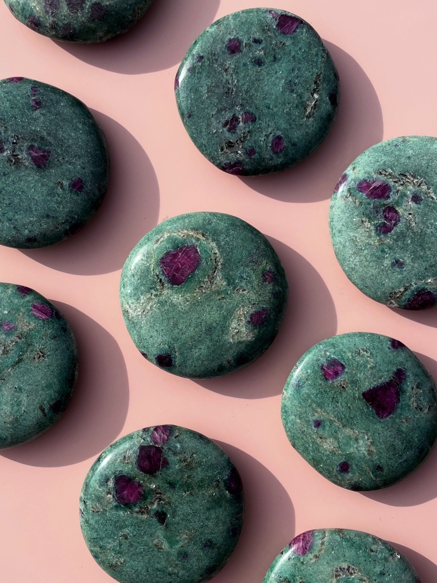 Ruby in Fuchsite Flat Stones