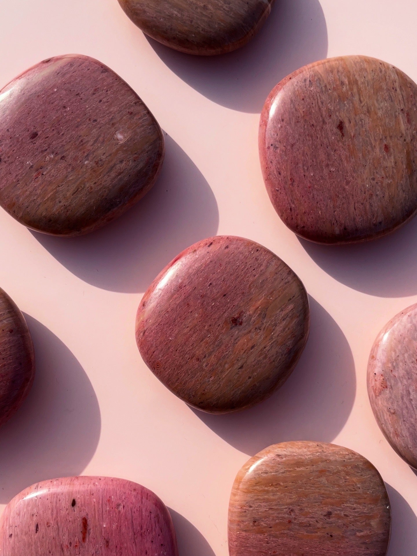 Pink Petrified Wood flat Stones