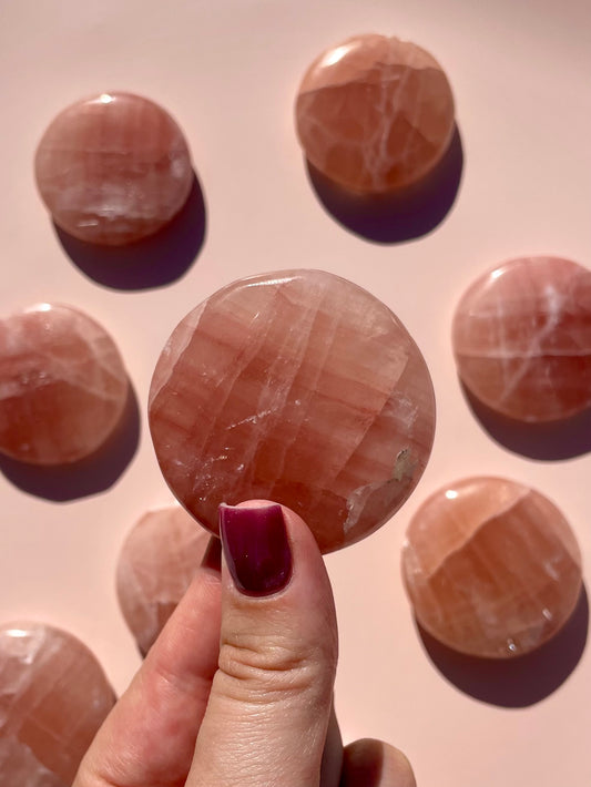 Rose Calcite Flat Stone