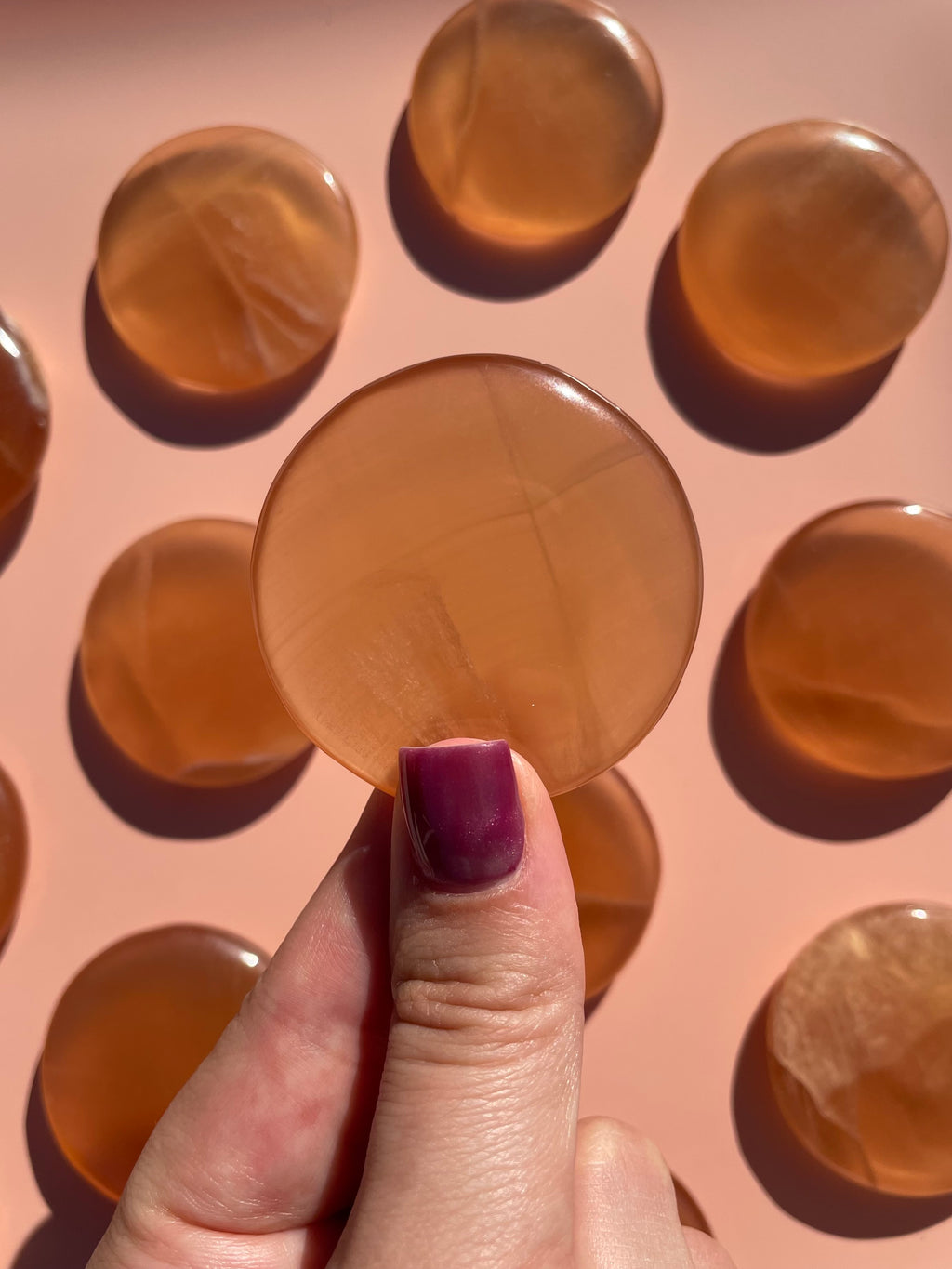 Honey Calcite Flat Stone