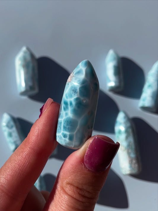 AAA+ Grade Mini Larimar Tower 18g (Tidal Glow)