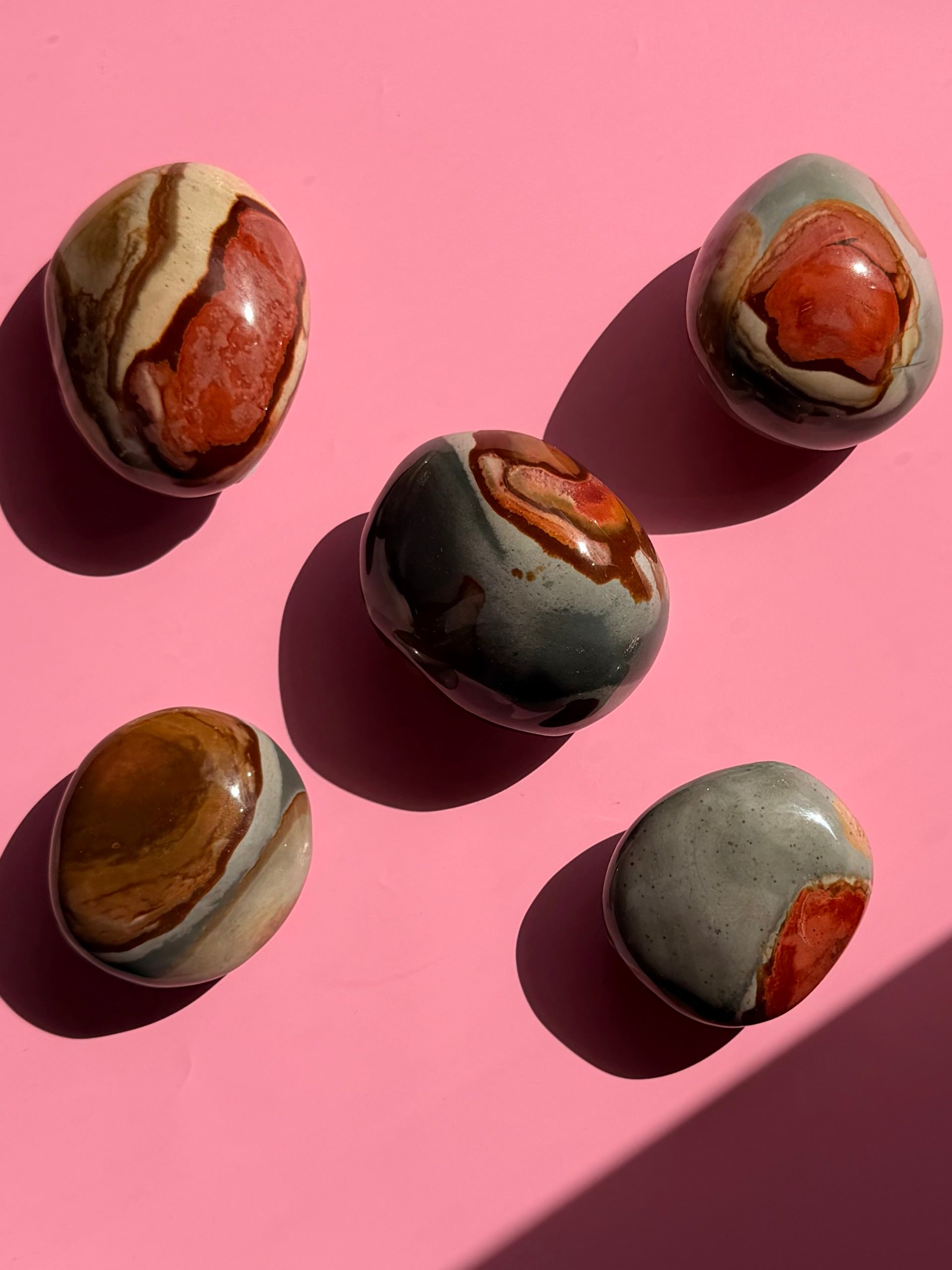 Polychrome Jasper Palm stones - Choose your own