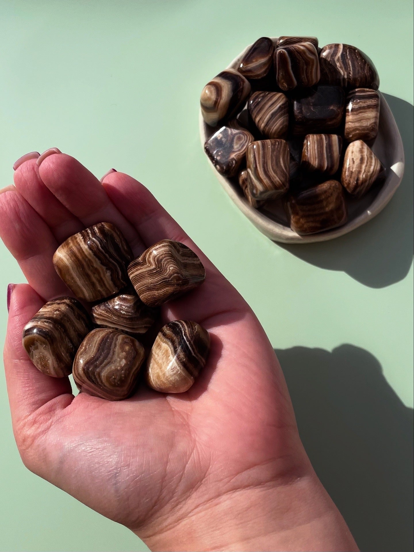 Chocolate Calcite Tumbled Stones