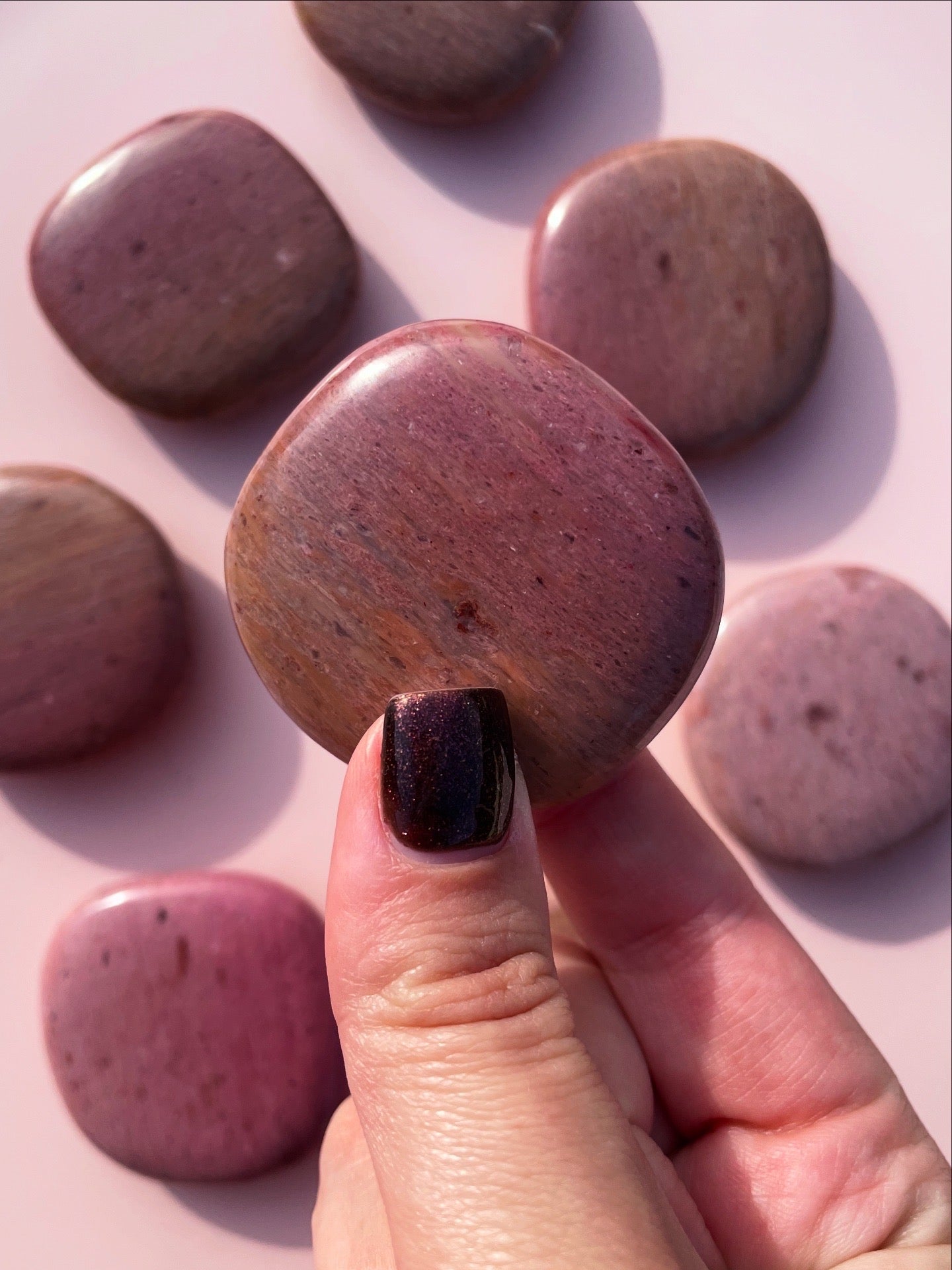 Pink Petrified Wood flat Stones
