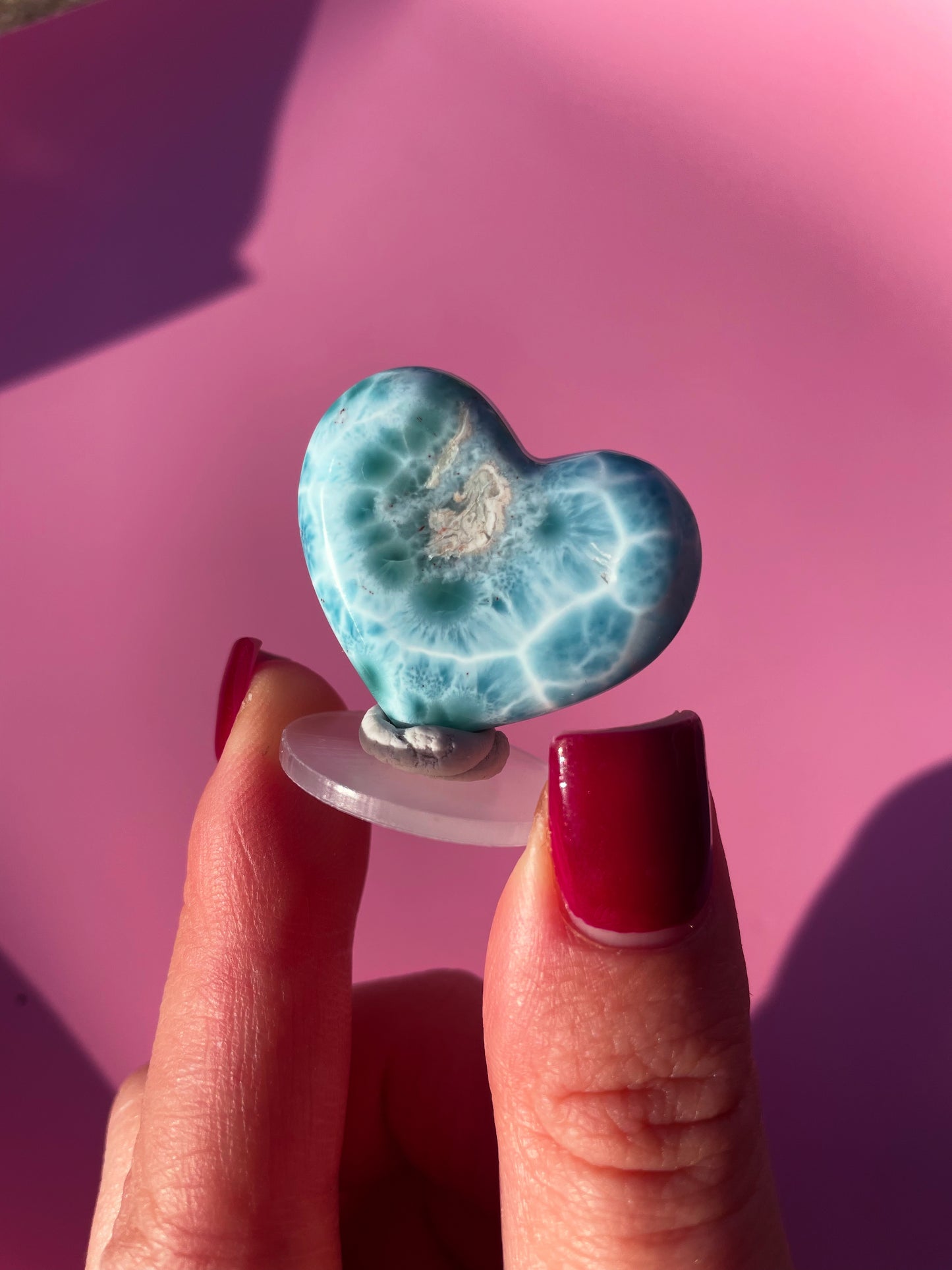 AAA Grade Larimar Heart