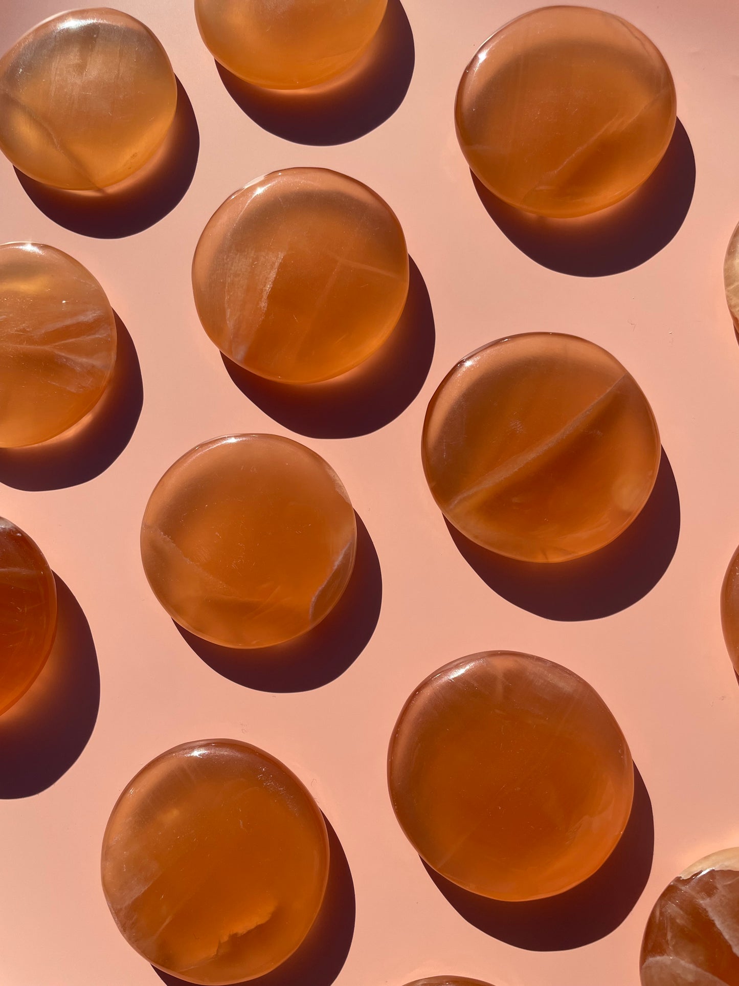 Honey Calcite Flat Stone