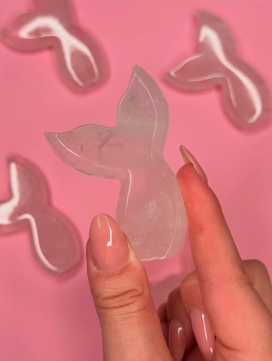 Rose Quartz Mermaid Tail Carvings