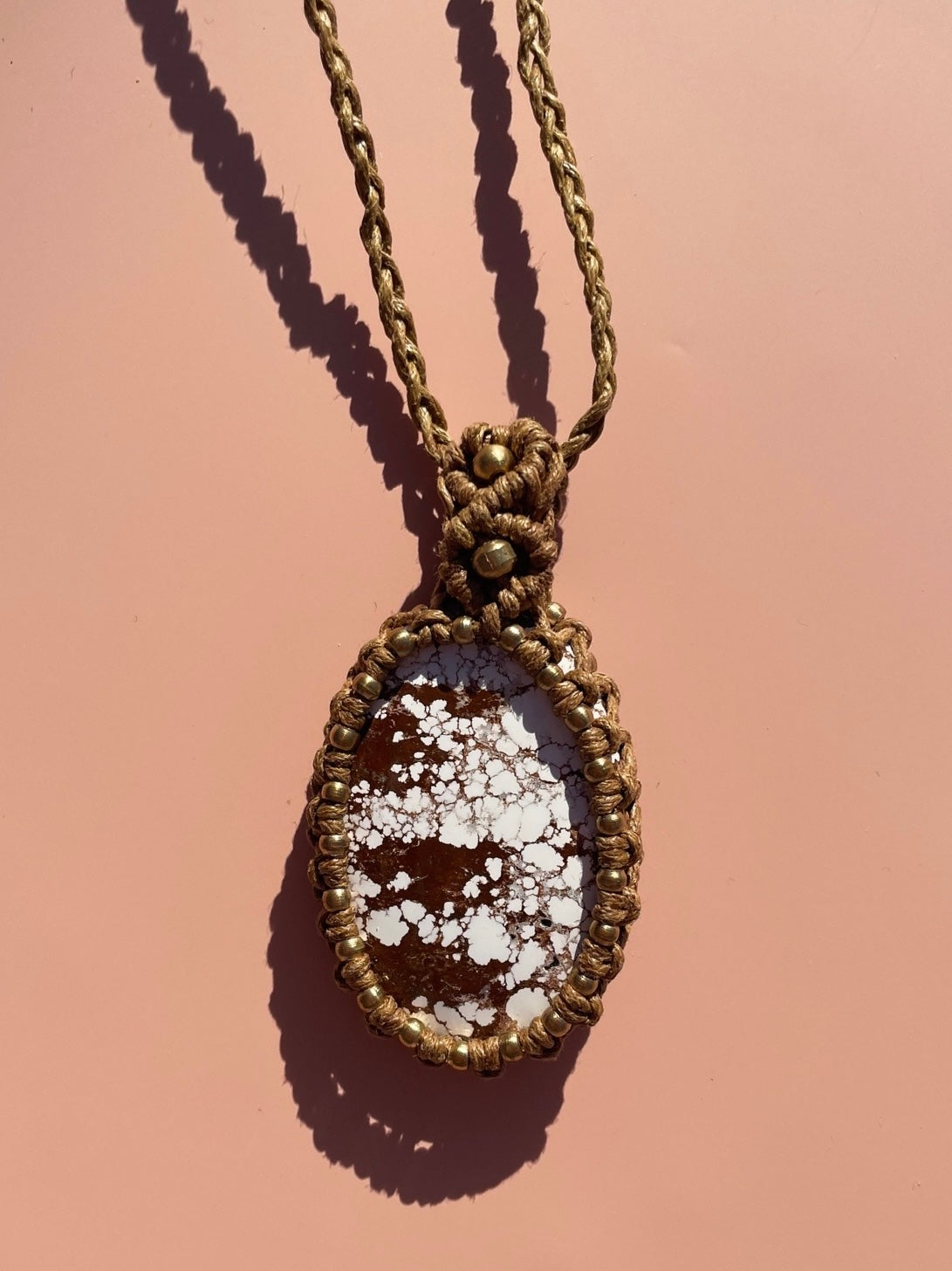 Rhiannon HQ Wild Horse Magnesite Macrame Adjustable Necklace