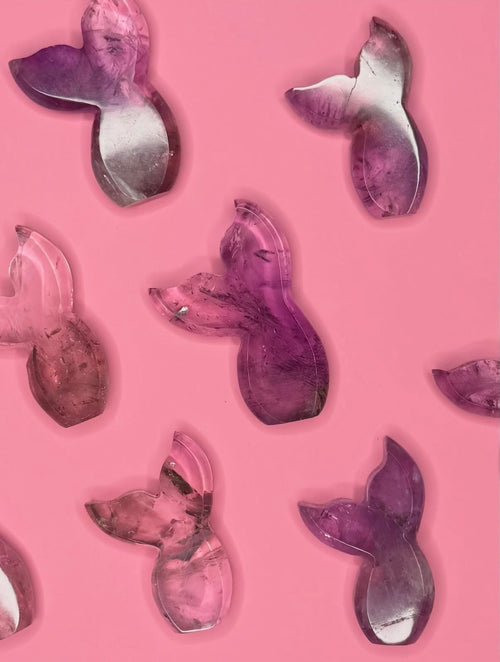 Brazilian Amethyst Mermaid Tail Carvings