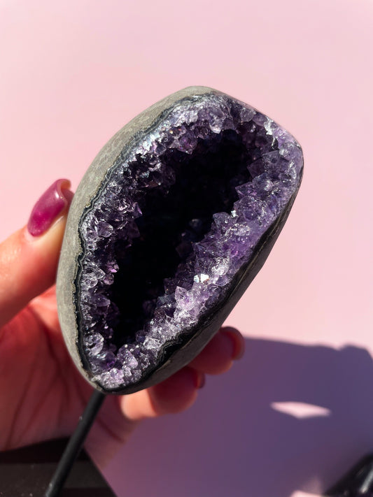 Brazilian Amethyst Geode On Stand - small