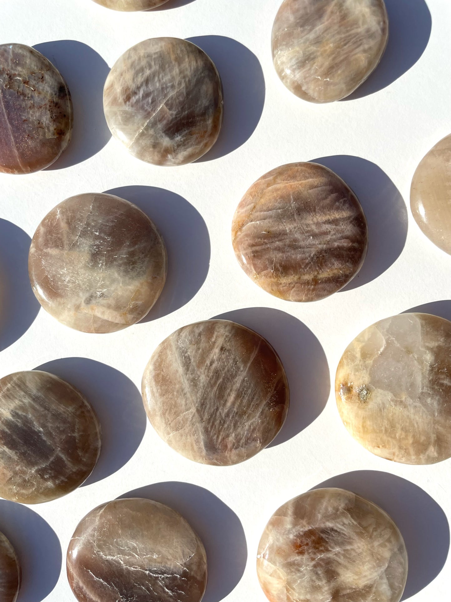 Sunstone / moonstone Flat Stone