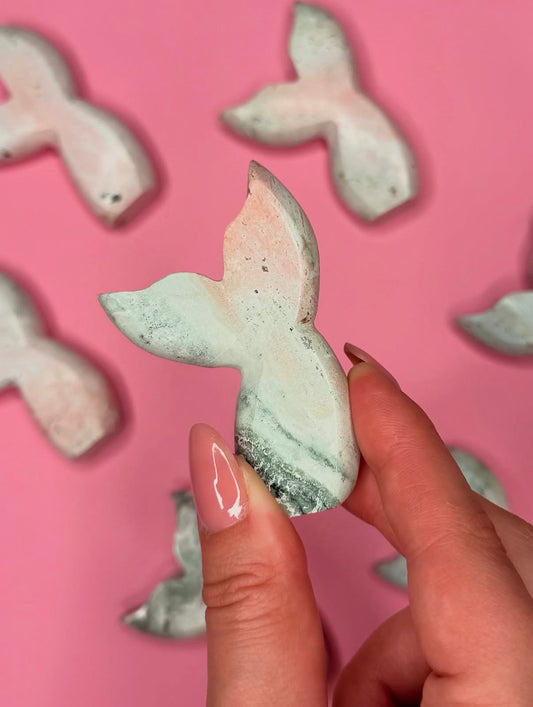Unicorn Jasper Mermaid Tail Carvings