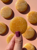 Yellow Calcite Flat Stone