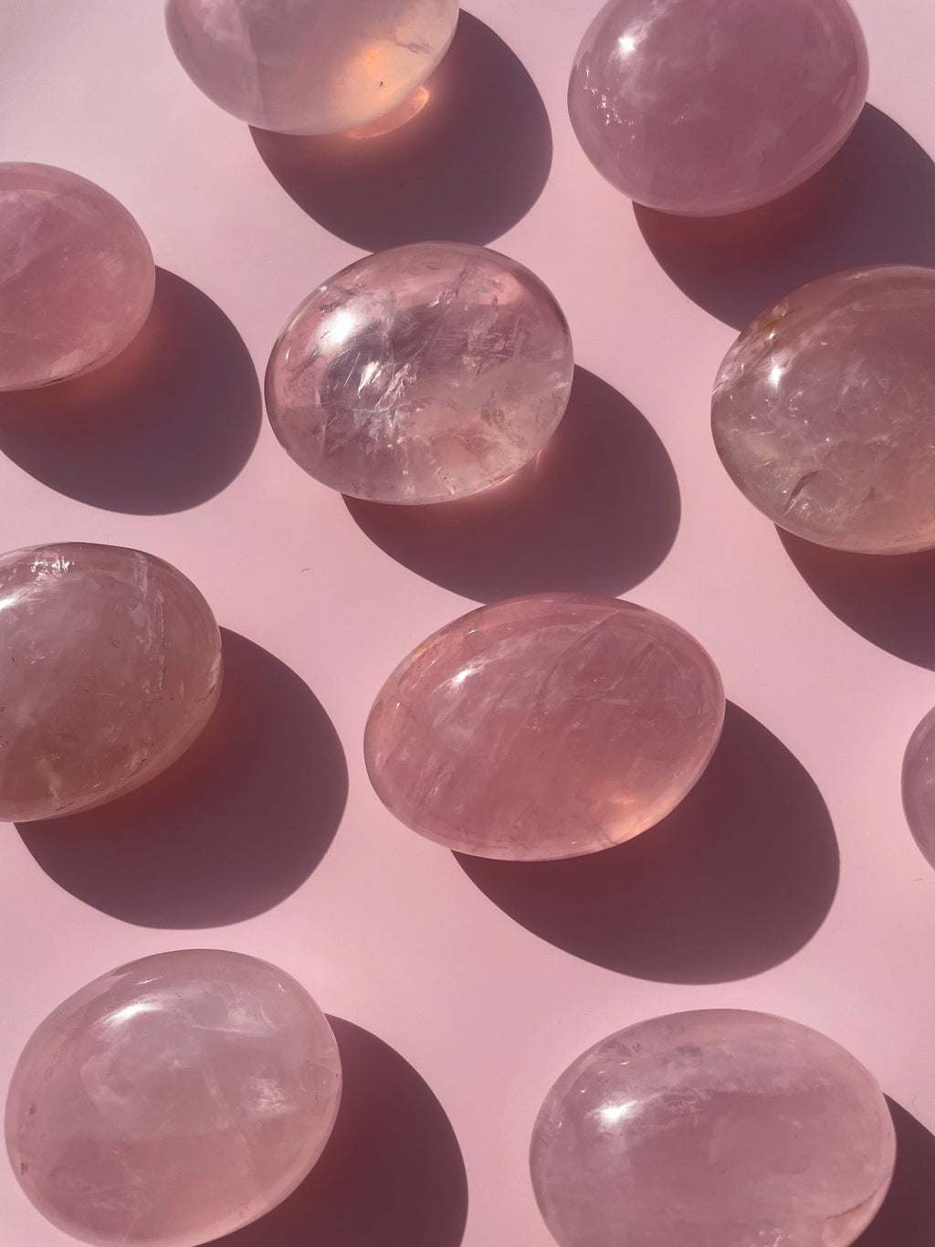 Madagascan Rose Quartz Palm Stones