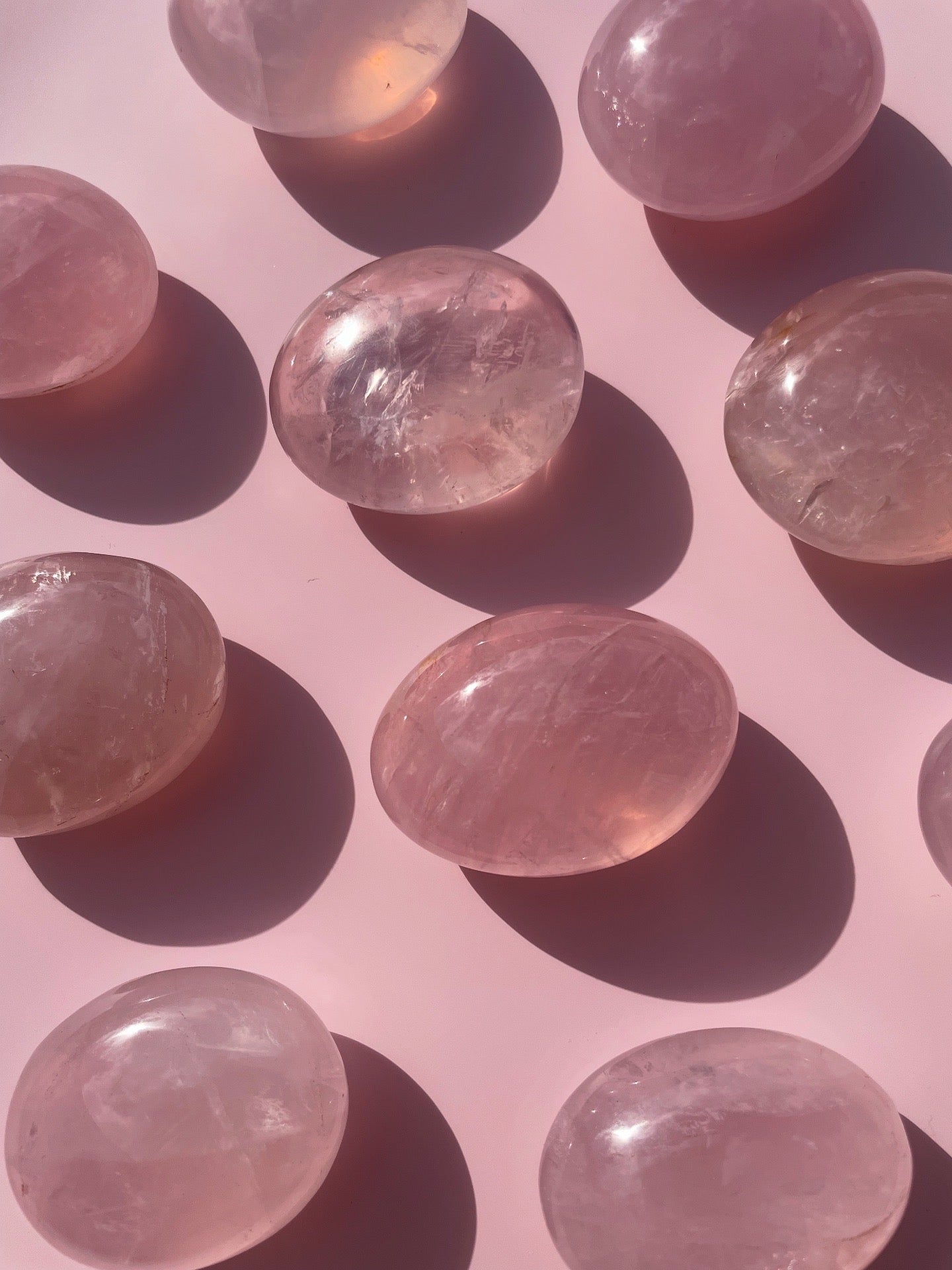 Madagascan Rose Quartz Palm Stones