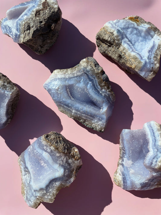 Raw Blue Lace Agate From The Congo
