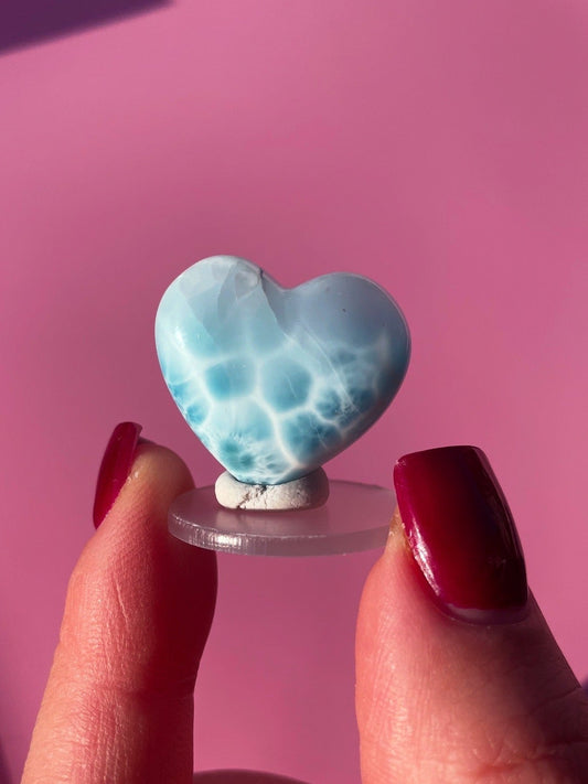 AAA Grade Larimar Heart