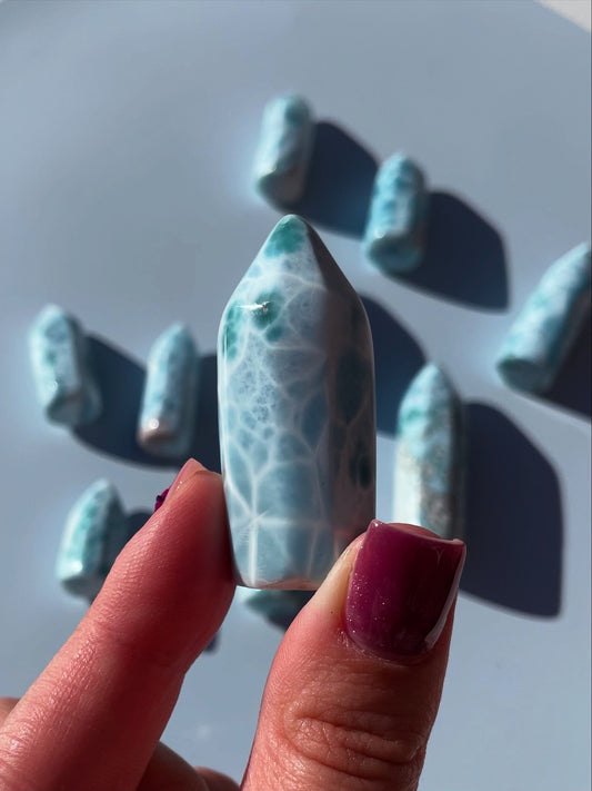AAA+ Grade Mini Larimar Tower 31g (Ocean Lace)