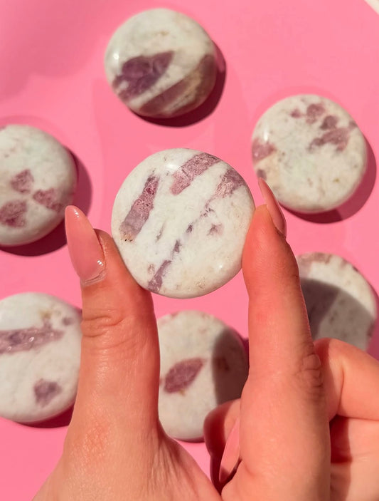 Pink Tourmaline In Quartz Flat Stones