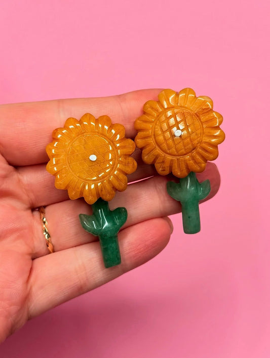 Yellow Aventurine / Green Aventurine Sunflower