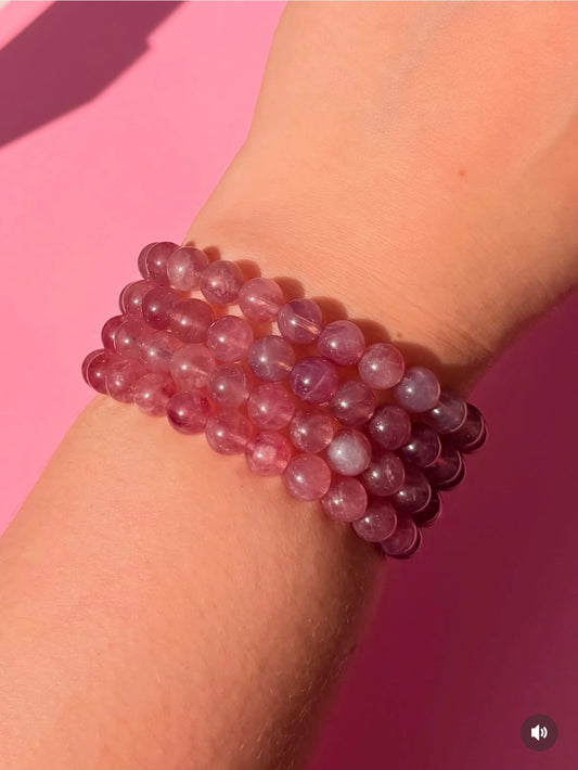 Lavender Rose Quartz 8mm Crystal Bracelet