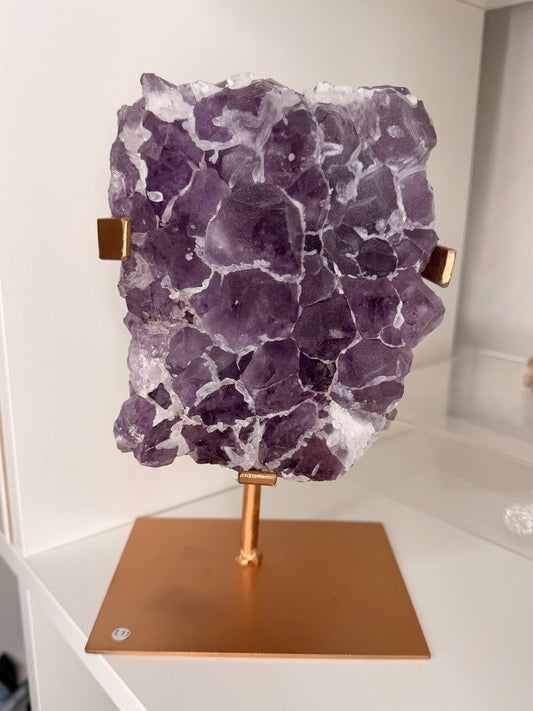 4KG Brazilian Amethyst x Calcite Statement On Stand