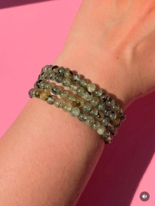 Prehnite 5mm crystal bracelet