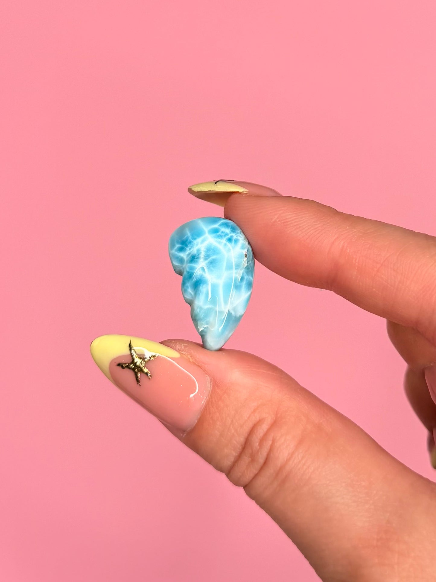 AA Grade Larimar Angel Wing Carving