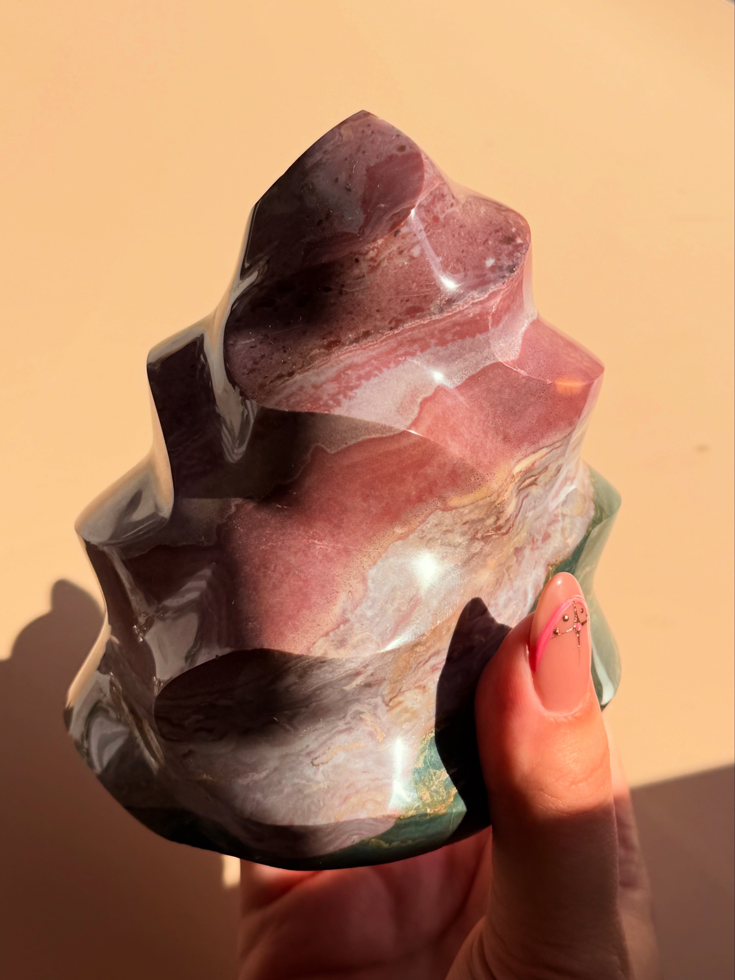 Ocean jasper abstract flame statement piece - 1kg+