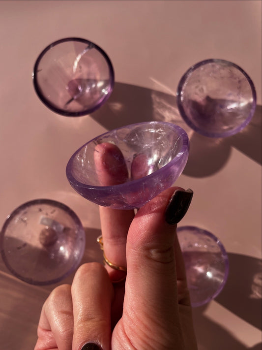 2 inch Round Brazilian Amethyst Bowl