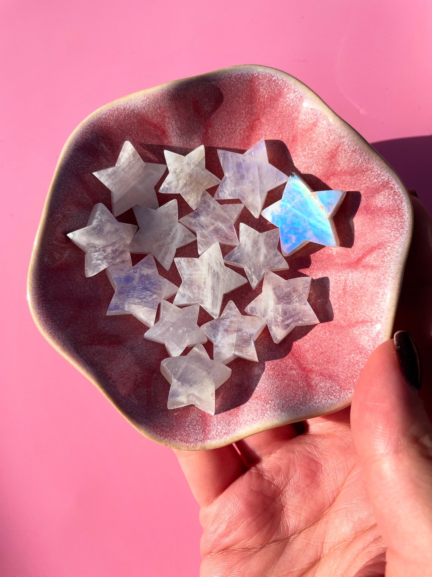 High Quality Moonstone Stars Mini Carvings